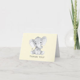 Elephant Neutral Baby Shower Gracias Nota
