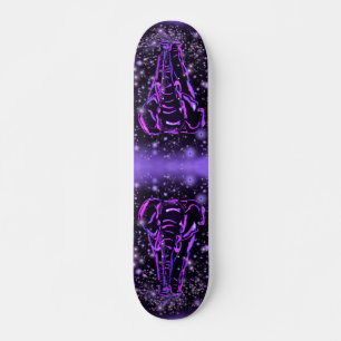 Elephant Skateboard Pink Starry Night
