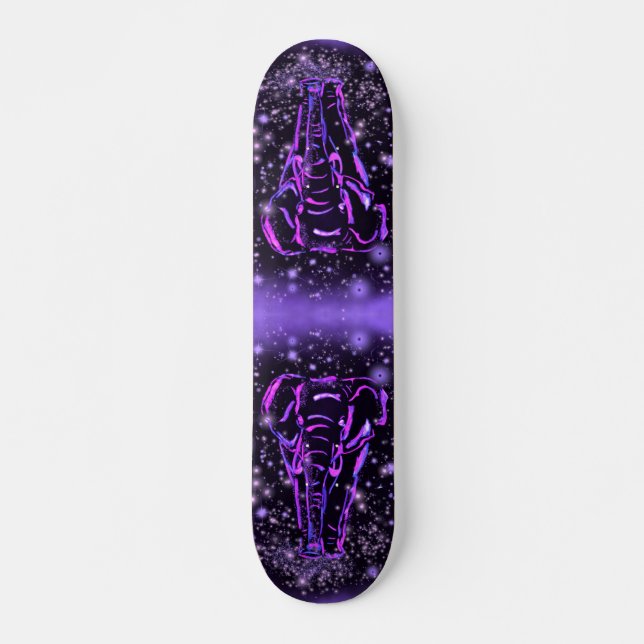 Elephant Skateboard Pink Starry Night (Anverso )