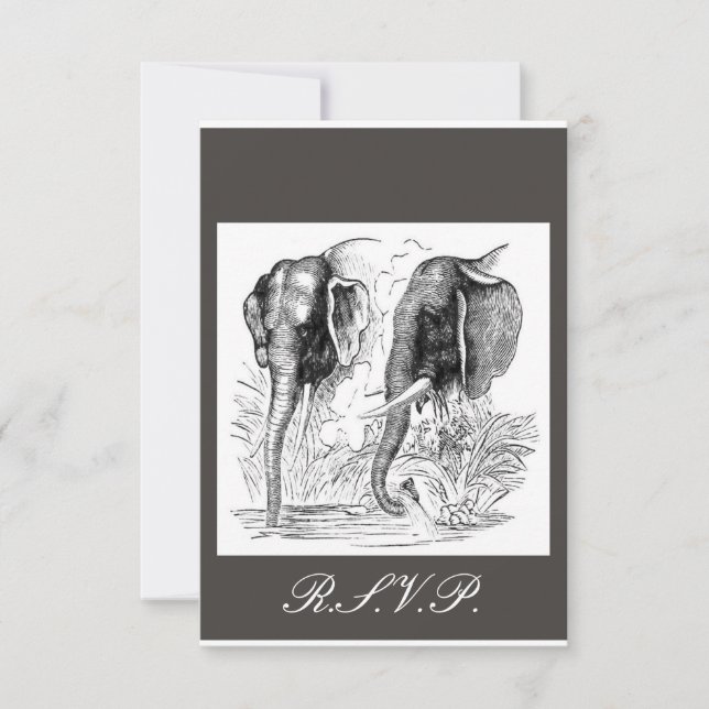 Elephant Wedding RSVP (Anverso)