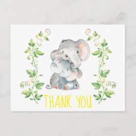 Elephant Zoo Animals Baby Shower Gracias Nota