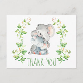 Elephant Zoo Animals Baby Shower Gracias Nota