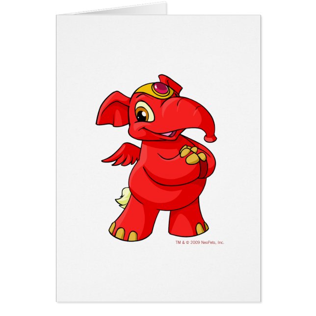 Elephante rojo alegre (Frente)
