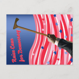 Elevar la postal de la democracia en el caña