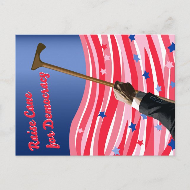 Elevar la postal de la democracia en el caña (Anverso)