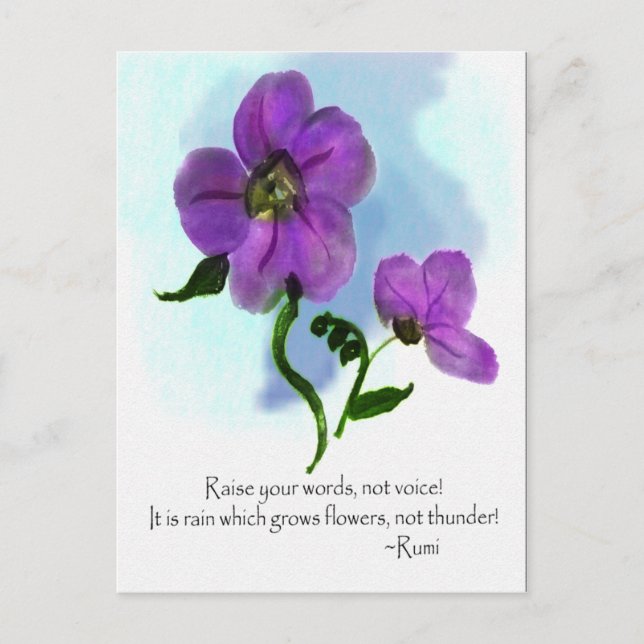 Elevar la tarjeta postal Rumi de tus palabras (Anverso)
