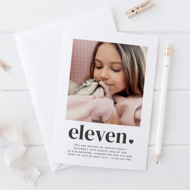 Eleven Heart - Invitación al cumpleaños de foto cu (Subido por el creador)