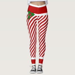 Elf Candy Stripes Navidades Costume Leggings