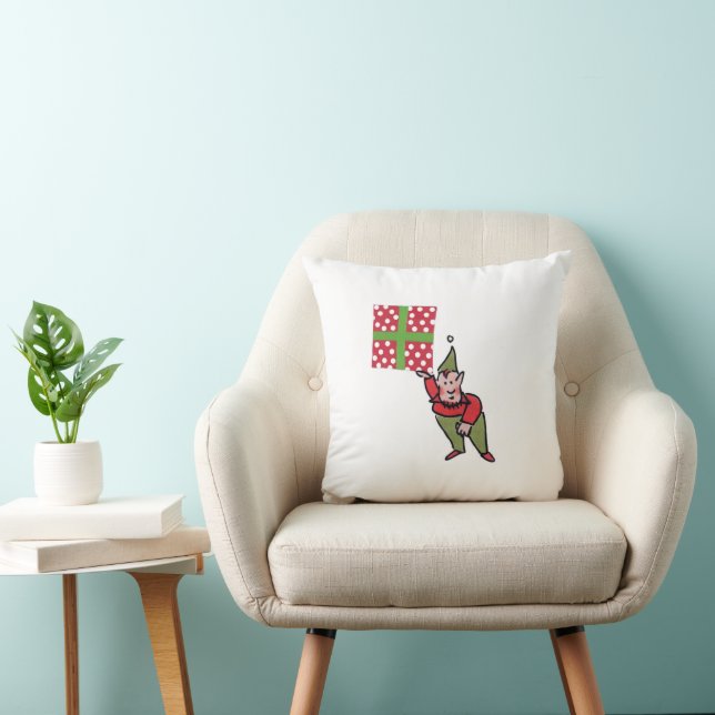 Elf con almohada de lanzamiento cuadrado de Dot Po (Silla)