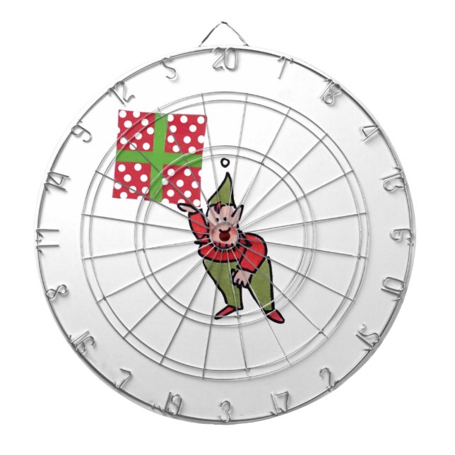 Elf con tablero de dartboard de dot de polka (Frente)