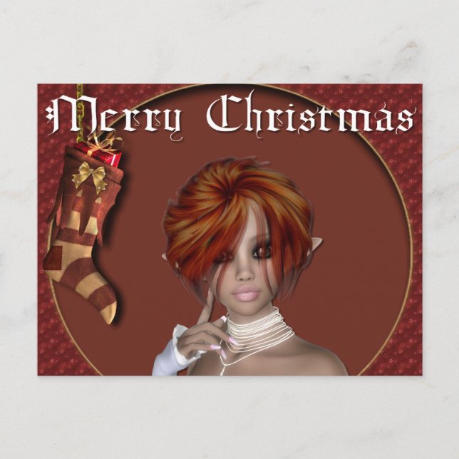 Elf de navidades - Redhead Design1 - Postales fant (Anverso)