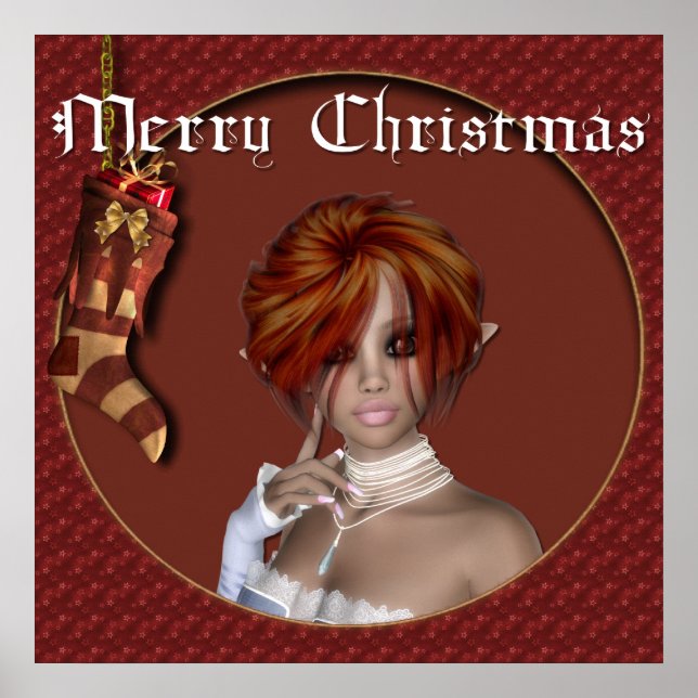 Elf de navidades - Redhead Design 1 - Impresión po (Frente)