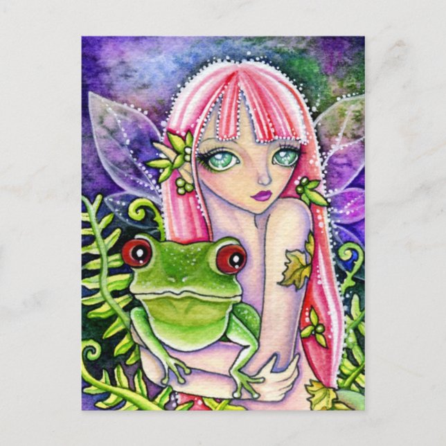 Elf de rana verde - postal (Anverso)