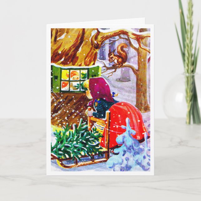 Elf en la Navidad Vintage de Woods (Anverso)