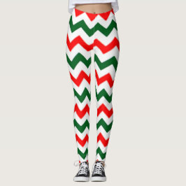 ELF LEGGINGS CHEVRON PATTERN ROJO Y VERDE