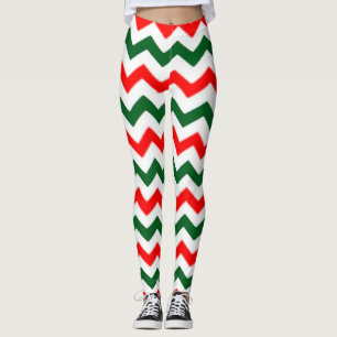 ELF LEGGINGS CHEVRON PATTERN ROJO Y VERDE