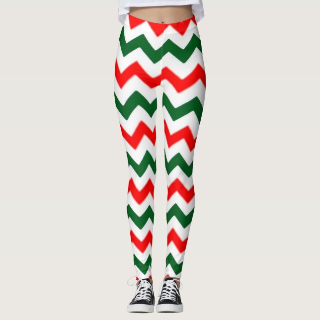 ELF LEGGINGS CHEVRON PATTERN ROJO Y VERDE (Anverso)