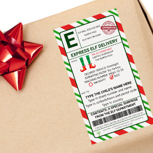 Elf Mail Shipping Labs North Pole Pegatinas