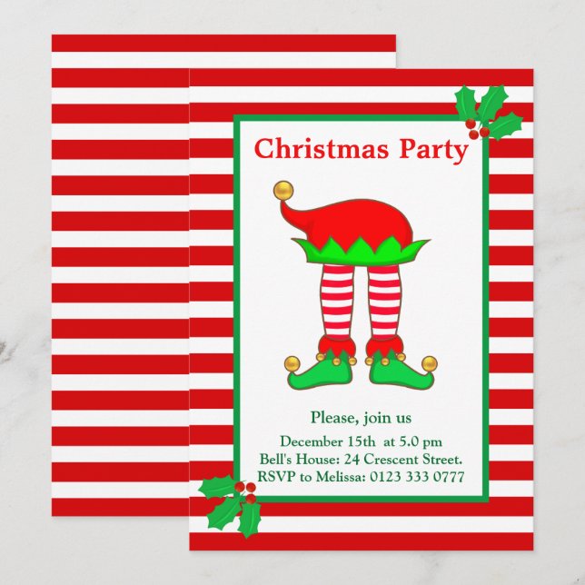 Elf navidades sobre la invitación del Partido Blan (Anverso / Reverso)