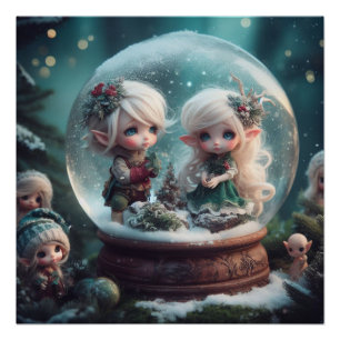 Elf Snowglobe Poster