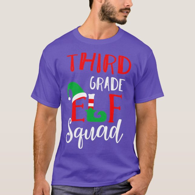 Elf Squad Third Grade Christmas Teacher Top (Anverso)