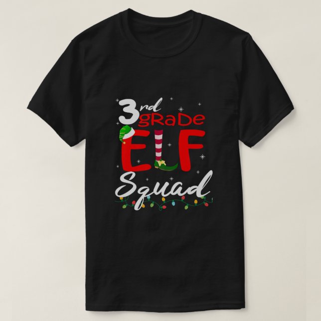 Elf Squad Third Grade Christmas Teacher Top Premiu (Diseño del anverso)