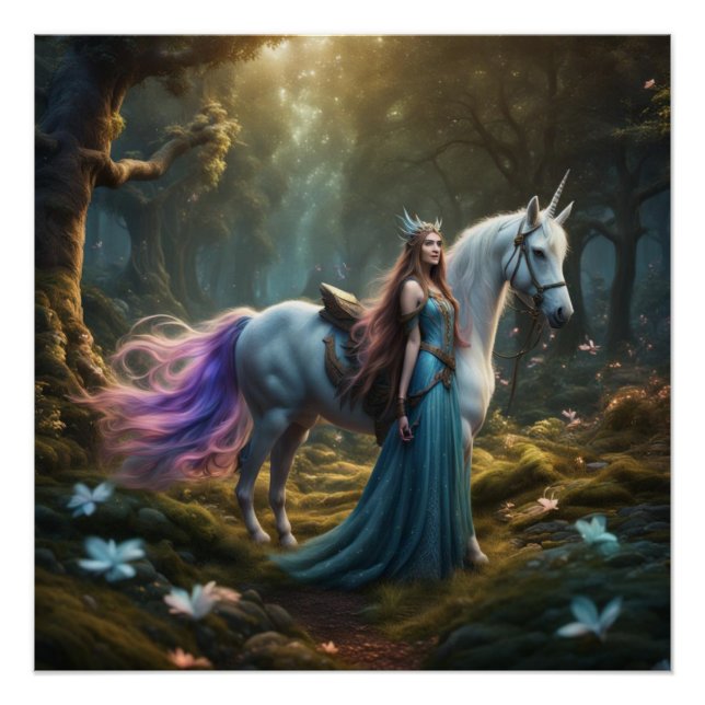 Elf Unicorn Poster (Anverso)