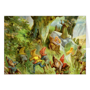 Elfos y gnomos en el bosque mágico oscuro profundo