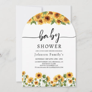 elgante Sunny Sunflower baby ducha invitación a la