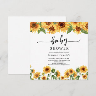 elgante Sunny Sunflower baby ducha invitación a la