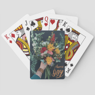 Elige Alegría: Elegantes Cartas de Jugamiento Flor