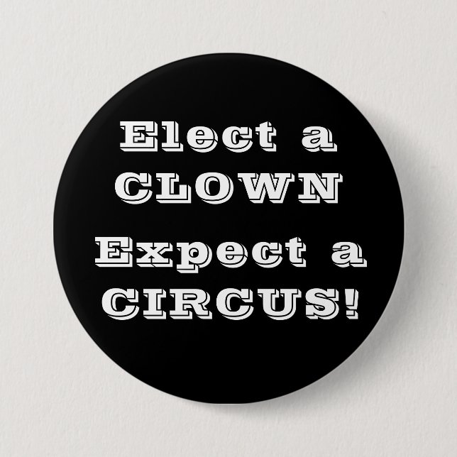 ¡Elija a un payaso, cuente con un circo! Botón (Anverso)