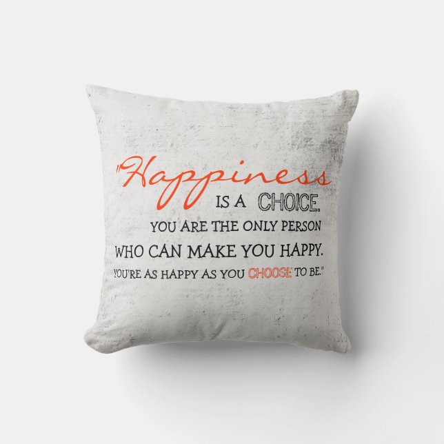 ¡Elija la felicidad! Almohada (Anverso)