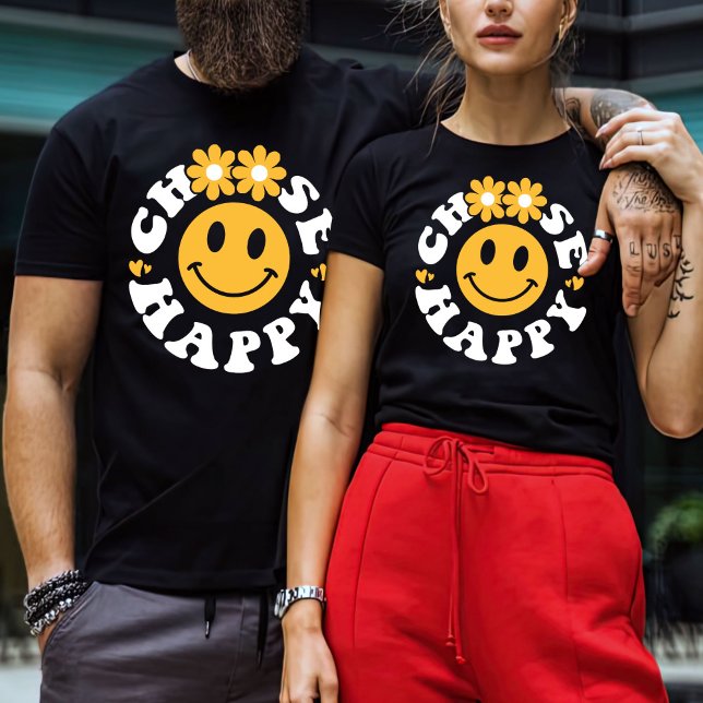Elija una camiseta feliz, un unisex de moda (Subido por el creador)