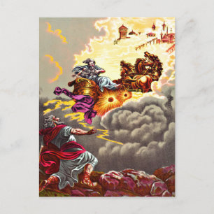 Elijah ascende a la postal del cielo