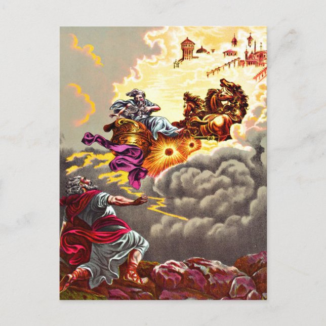 Elijah ascende a la postal del cielo (Anverso)