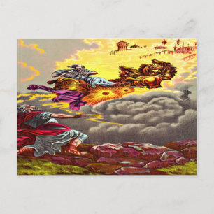 Elijah ascende a la postal del cielo