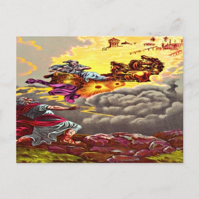 Elijah ascende a la postal del cielo (Anverso)