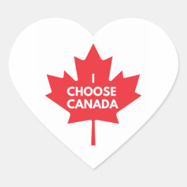 Elijo Pegatina del corazón de Canadá