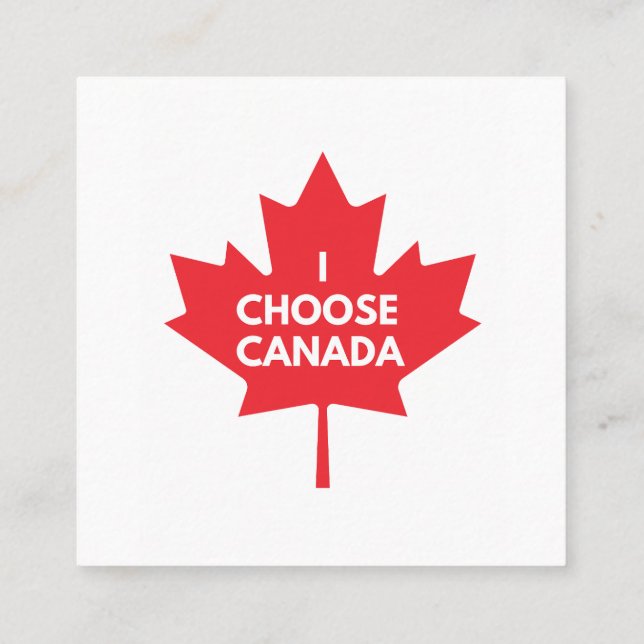 Elijo tarjeta de visita de Canadá (Reverso)