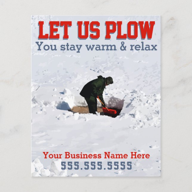 Eliminación de nieve. Publicidad publicitaria de P (Frente)