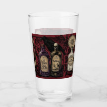 Elixires Curiosos & Vaso de Vidrio Gótico Cuervo