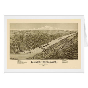 Elizabeth, mapa panorámico del PA - 1897