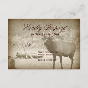 Elk Big Game Wildlife Antlers Boda Tarjetas RSVP