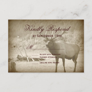 Elk Big Game Wildlife Antlers Boda Tarjetas RSVP