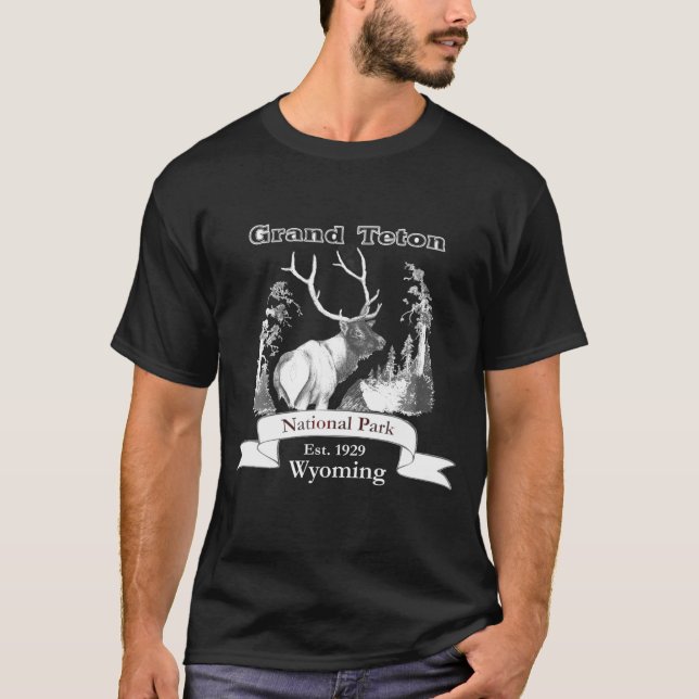 Elk. Parque nacional del Gran Tetón. Camiseta (Anverso)