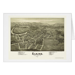 Elkins, mapa panorámico de WV - 1897