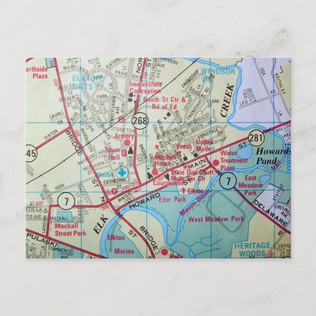 ELKTON, tarjeta postal del mapa de cosechas MD (Anverso)