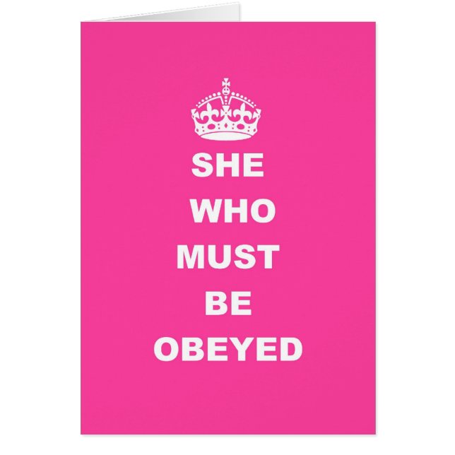 Ella a quien se debe obedecer (Frente)