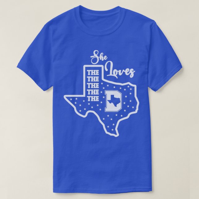 ELLA AMA A LOS CAMISETAS DE D DALLAS PARA LOS HOMB (Diseño del anverso)